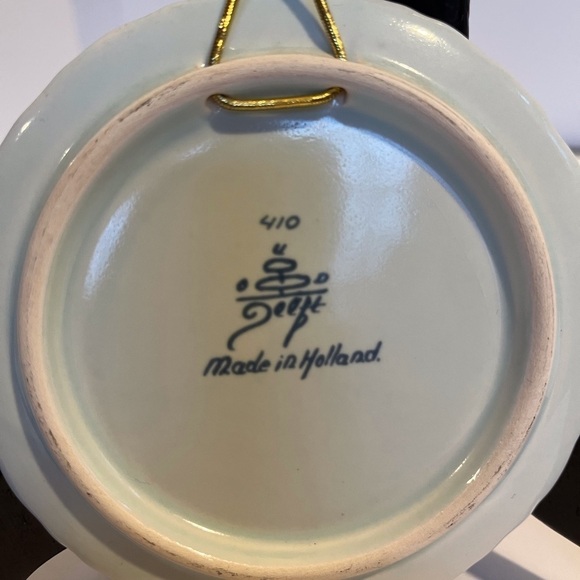 Vintage Delft Dutch Boy and Girl Coaster Wall Plaque Ornament - Picture 4 of 6